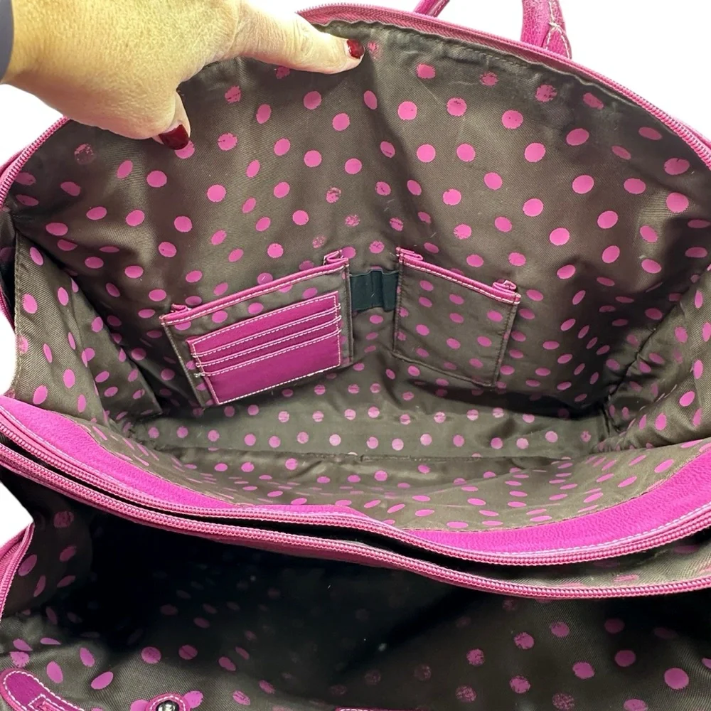 Franklin Covey leather briefcase laptop computer bag pink‎